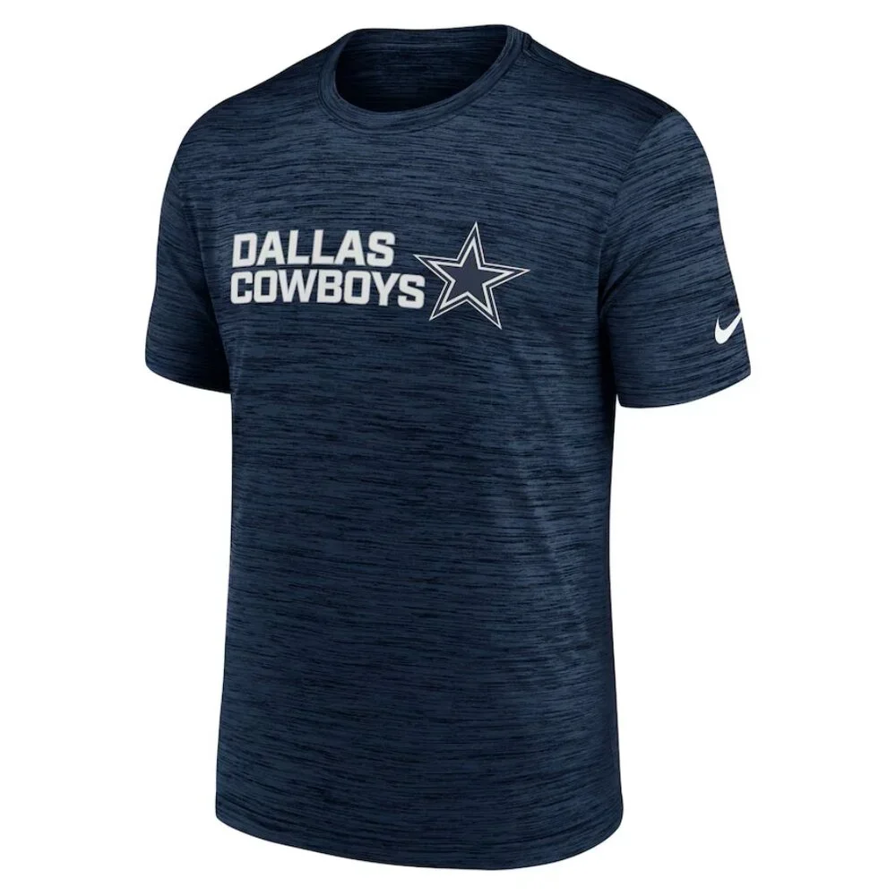 Men's Nike Navy Dallas Cowboys Reverse Play Velocity Performance T-Shirt - Picture 2 of 2